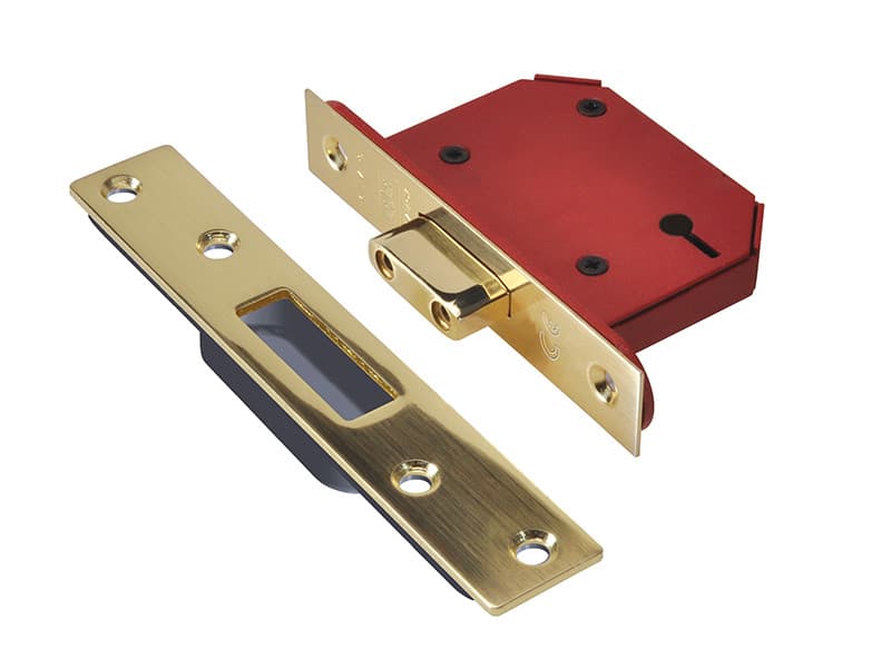 Union Y2103S-PB-2.5 Strongbolt 2103S 3 Lever Mortice Deadlock Polished Brass 68Mm 2.5In Visi