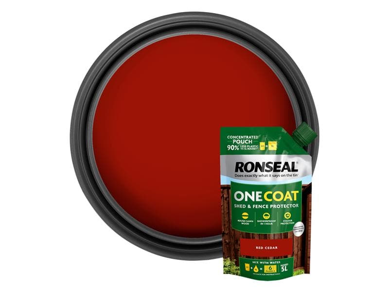 Ronseal KCB.8174503.80900.73 One Coat Shed & Fence Refill Pouch Red Cedar 950Ml