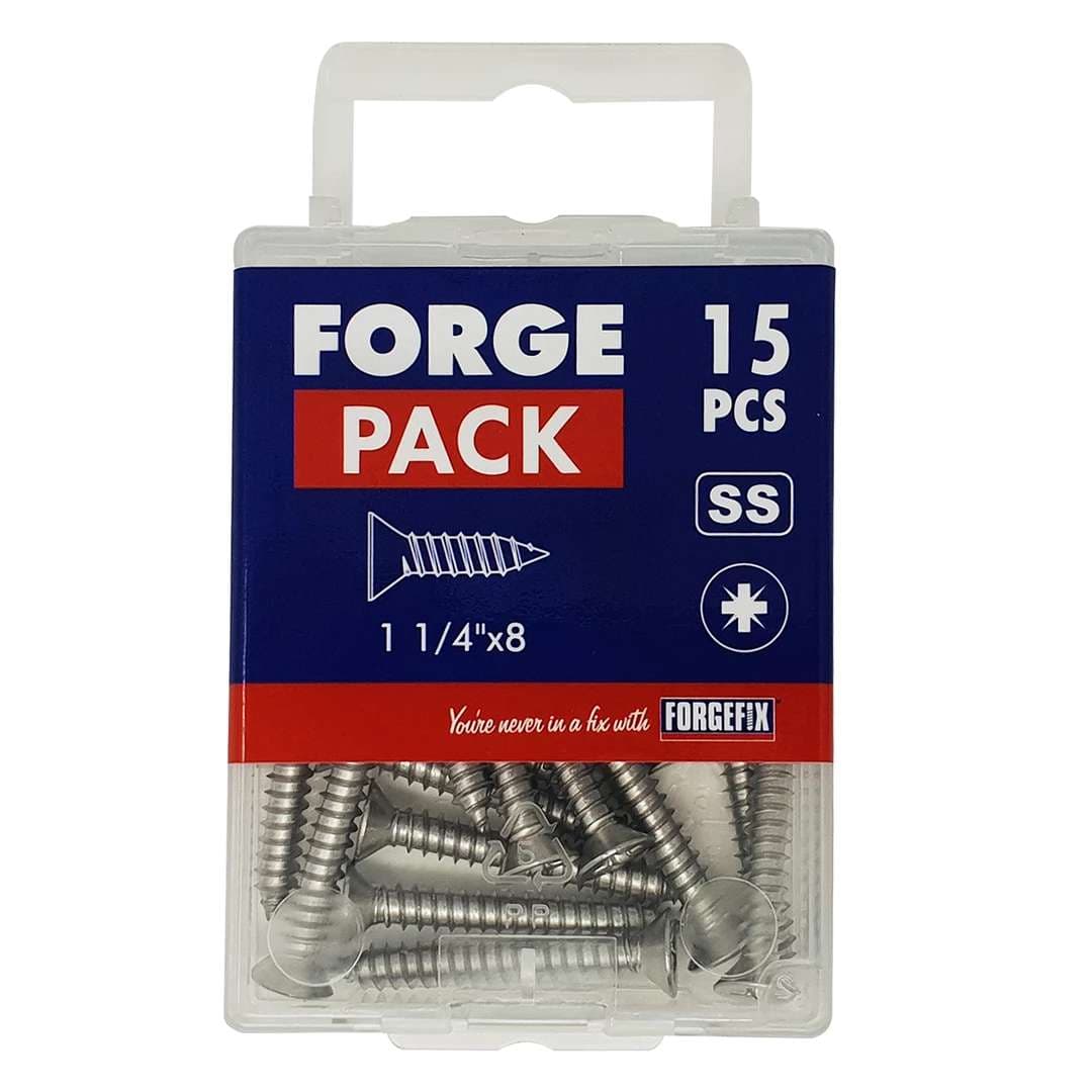Forgepack FPSTCSK126SS Self Tapping Screw - Countersunk - Stainless Steel 1/2in X 6 (Pack Of 40)