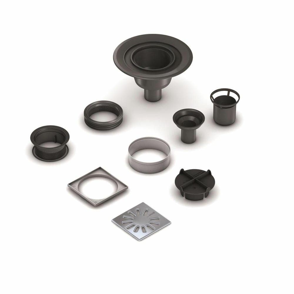 Wedi Fundo Point Drain Vertical DN50 - Square