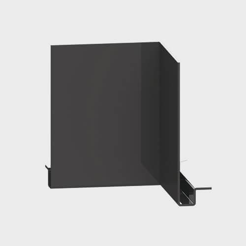 Aluminium Fascia J Profile Internal 90 Degree Corner - 150mm x 2mm Black (9005 Matt)