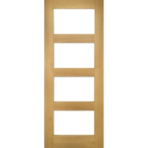Deanta Coventry Prefinished Oak Glazed Fire Door 30m 1981mm x 838mm x 45mm
