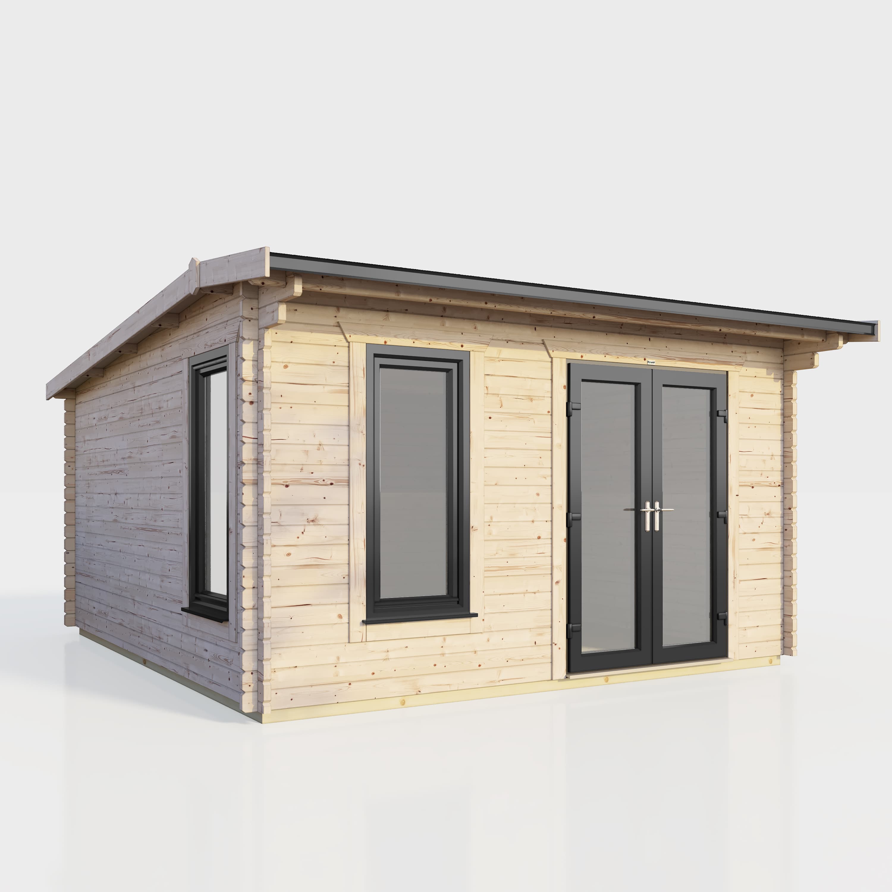 Powersheds 14 x 12 Power Apex Log Cabin Right Doors