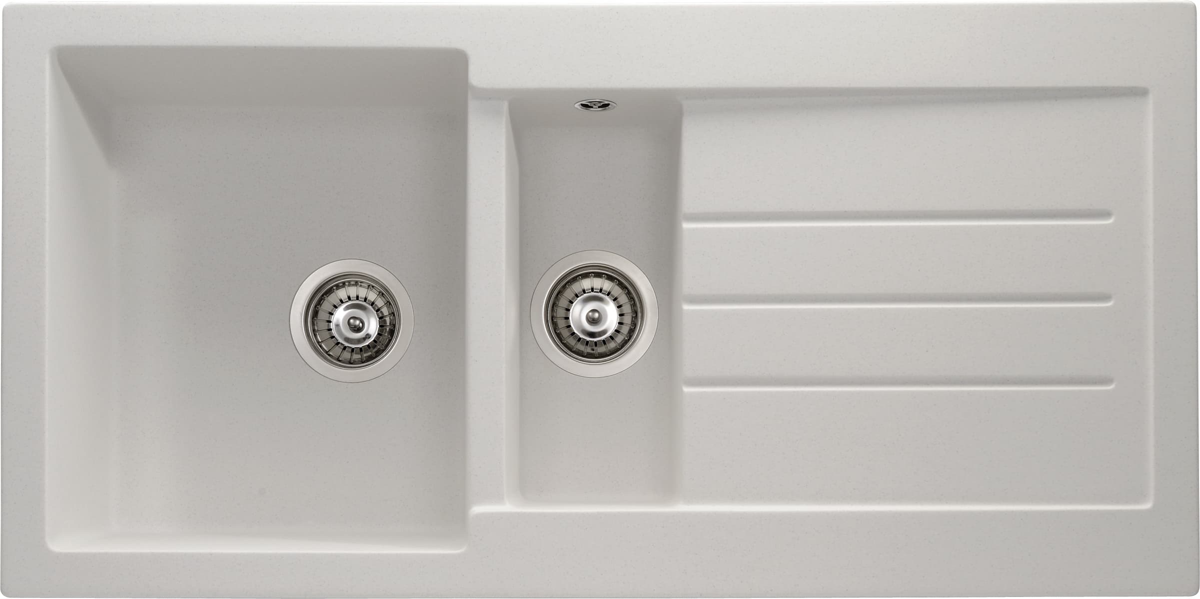 Abode Xcite 1.5 Bowl Inset White Composite Kitchen Sink