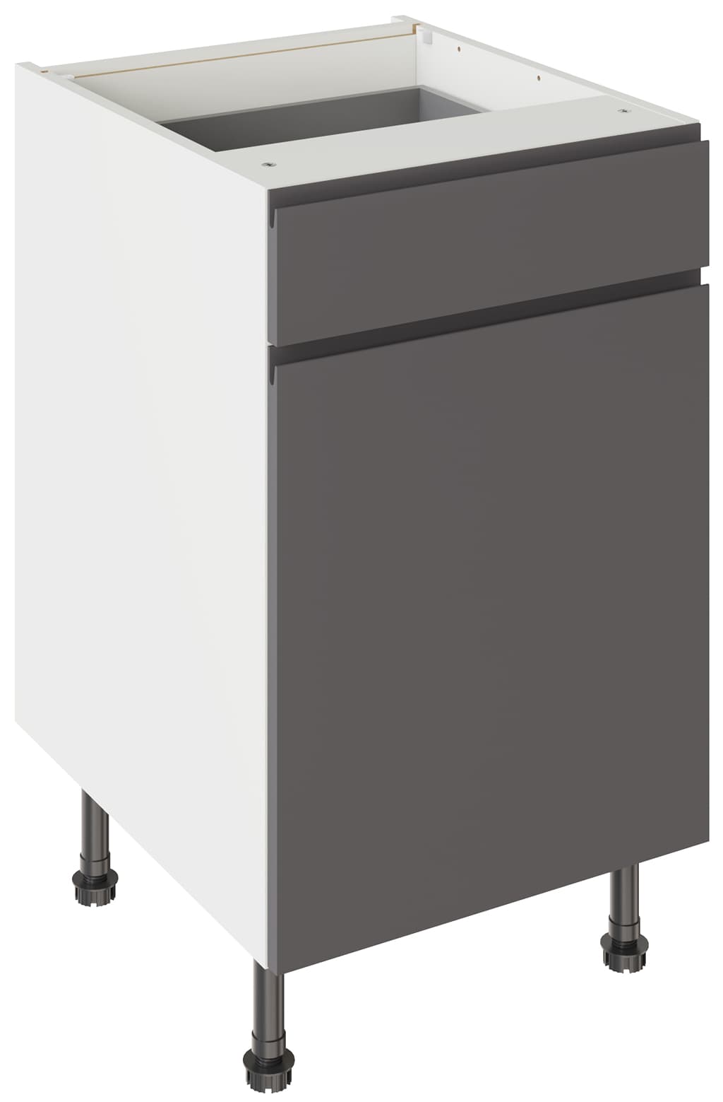 Kitchen Kit Flatpack 500 Drawerline Base Cabinet J-Pull Ultra Matt Graphite