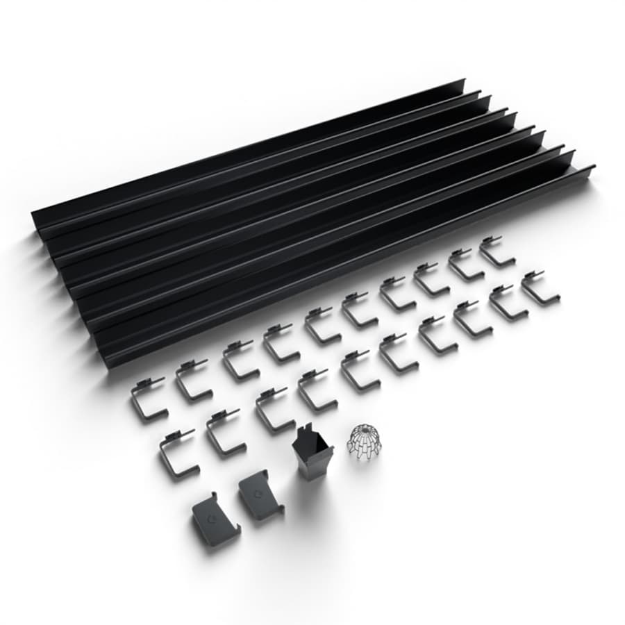 Galeco Square Steel Gutter Kit Black - 125mm Diameter