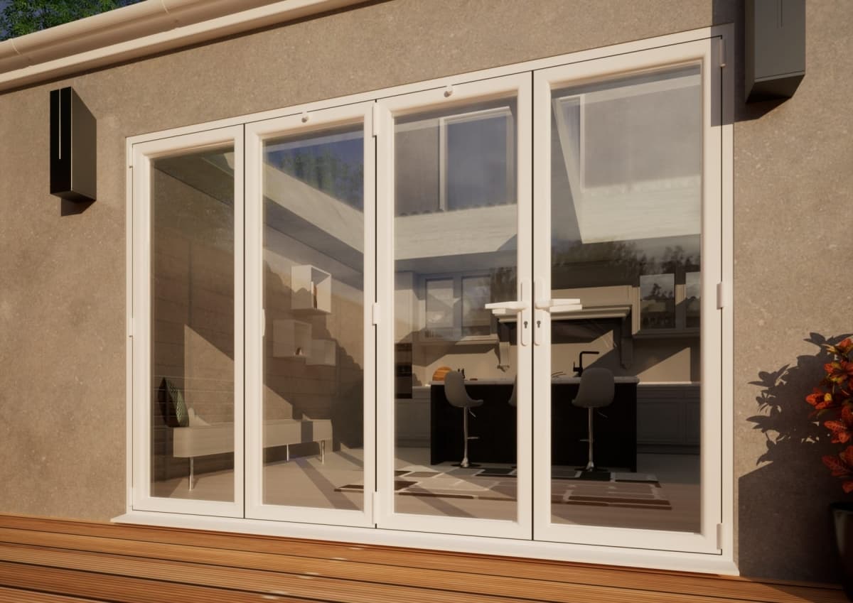 PVC Bifold Door Part Q Compliant - 3000mm White - 3 Left 1 Right