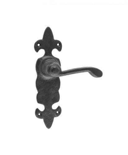Fleur-De-Lis Lever Latch Door Handle - Black (Pair)