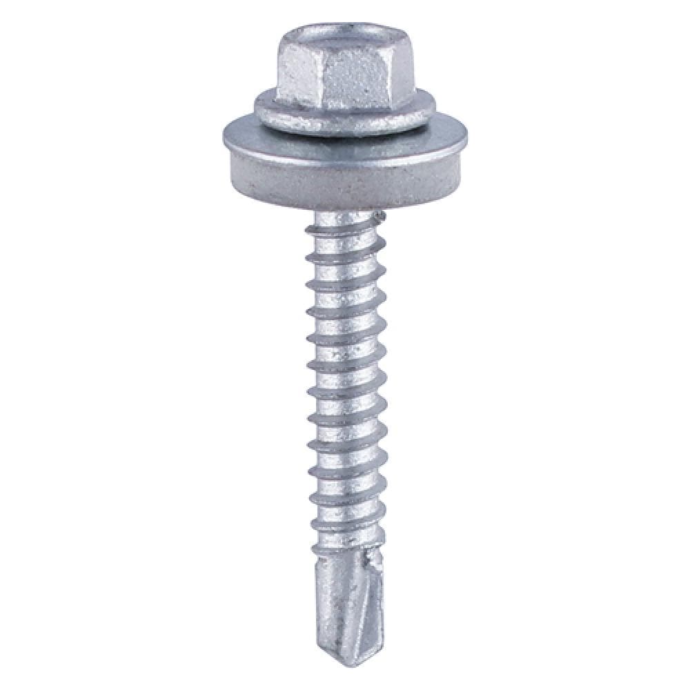 Timco ZH32W16B Metal Construction Heavy Section Screws - Hex - Epdm Washer - Self-Drilling - Zinc 5.5 X 32 Box 100