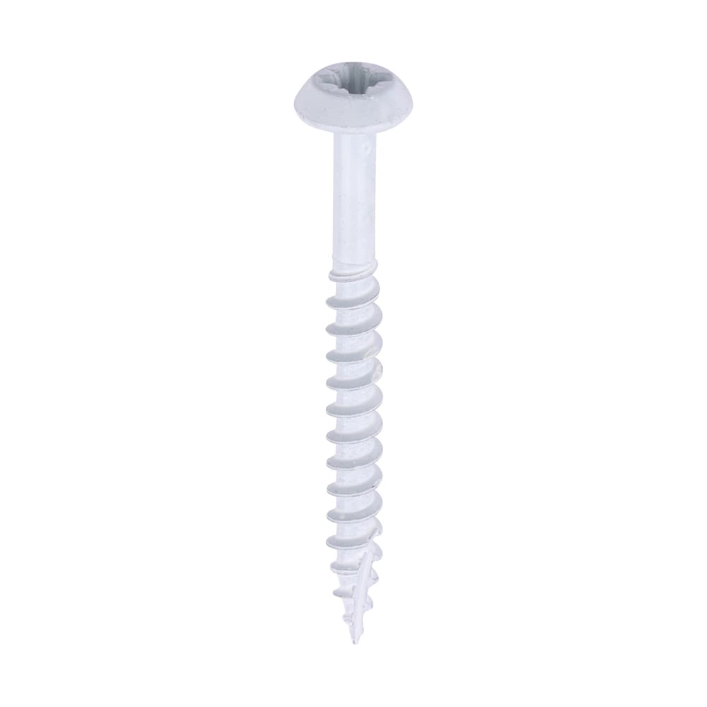 Timco Rainwater Screws - Pz - Low Profile Pan - Exterior - White Box 300 40040CLARWBX