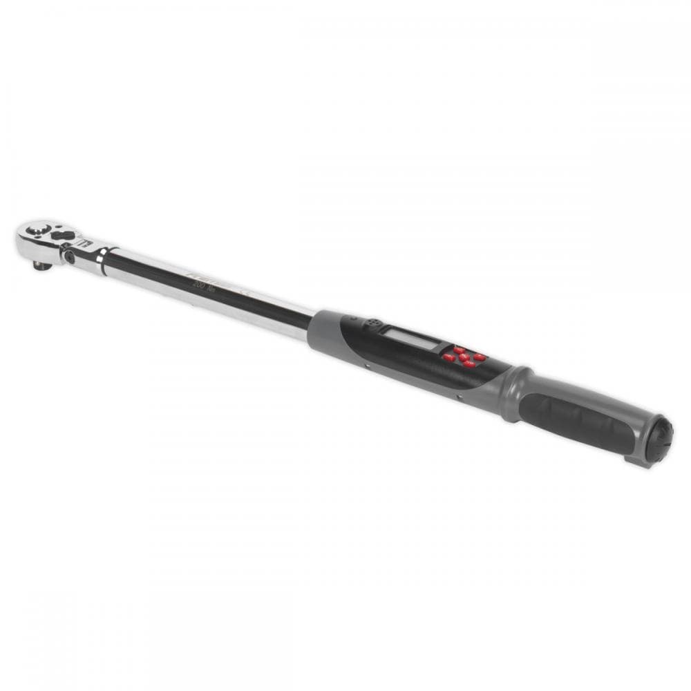 Sealey STW309 Angle Torque Wrench Flexi-Head Digital 1/2inSq Drive 20-200Nm(14.7-147.5Lb.ft)