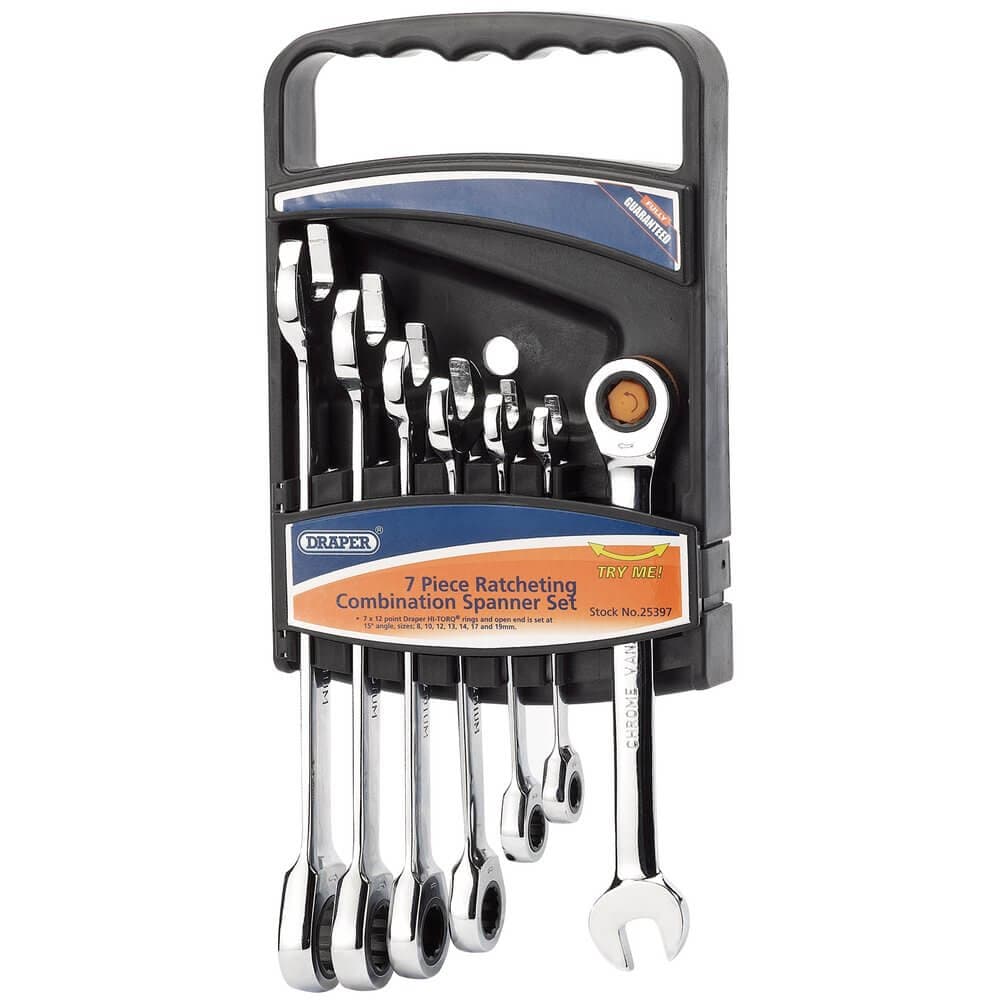 Draper 25397 Hi-Torq® Metric Ratcheting Combination Spanner Set (7 Piece) per set 7