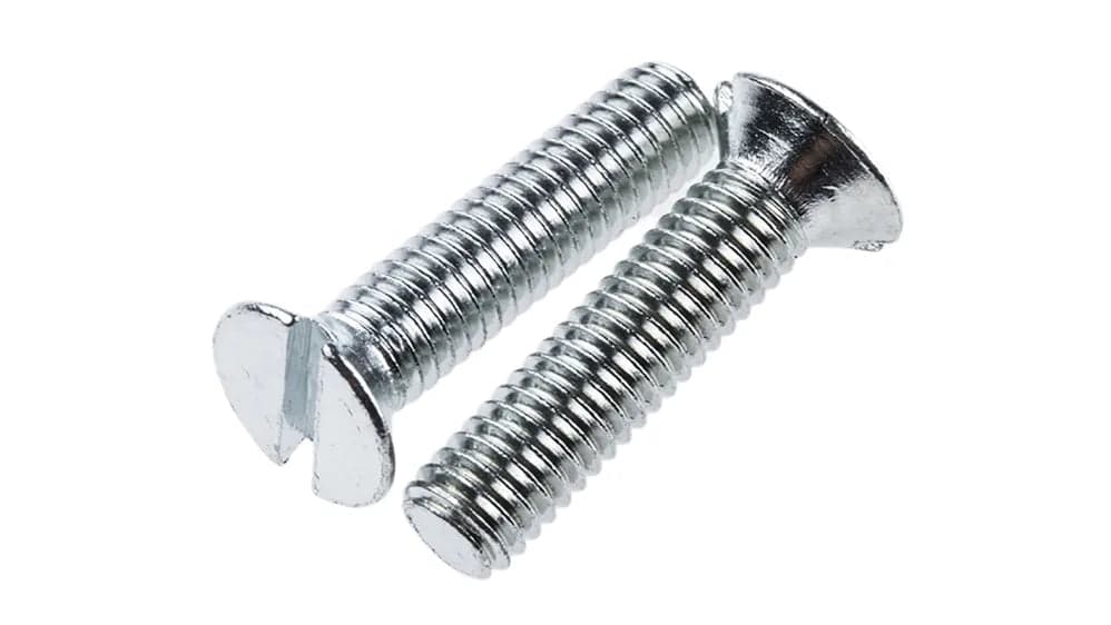 M8 Slot Countersunk Machine Screw Zinc Trivalent DIN963