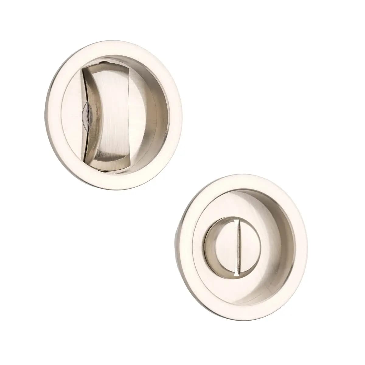 Sliding Door Hook Lock - 56mm Diameter Turn and Release - Satin Stainless Steel - Security Solutions
