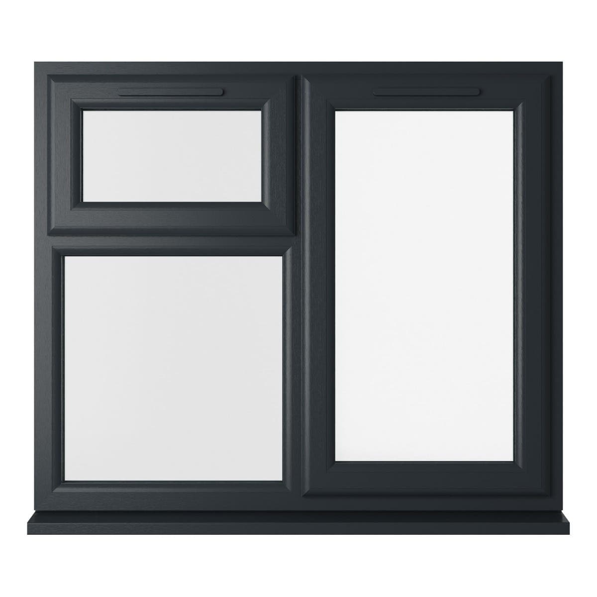 uPVC Grey/White Double Glazed Window - Right Handed - Side Hung/Top Opener - Clear Glass - 1190 x 1115mm