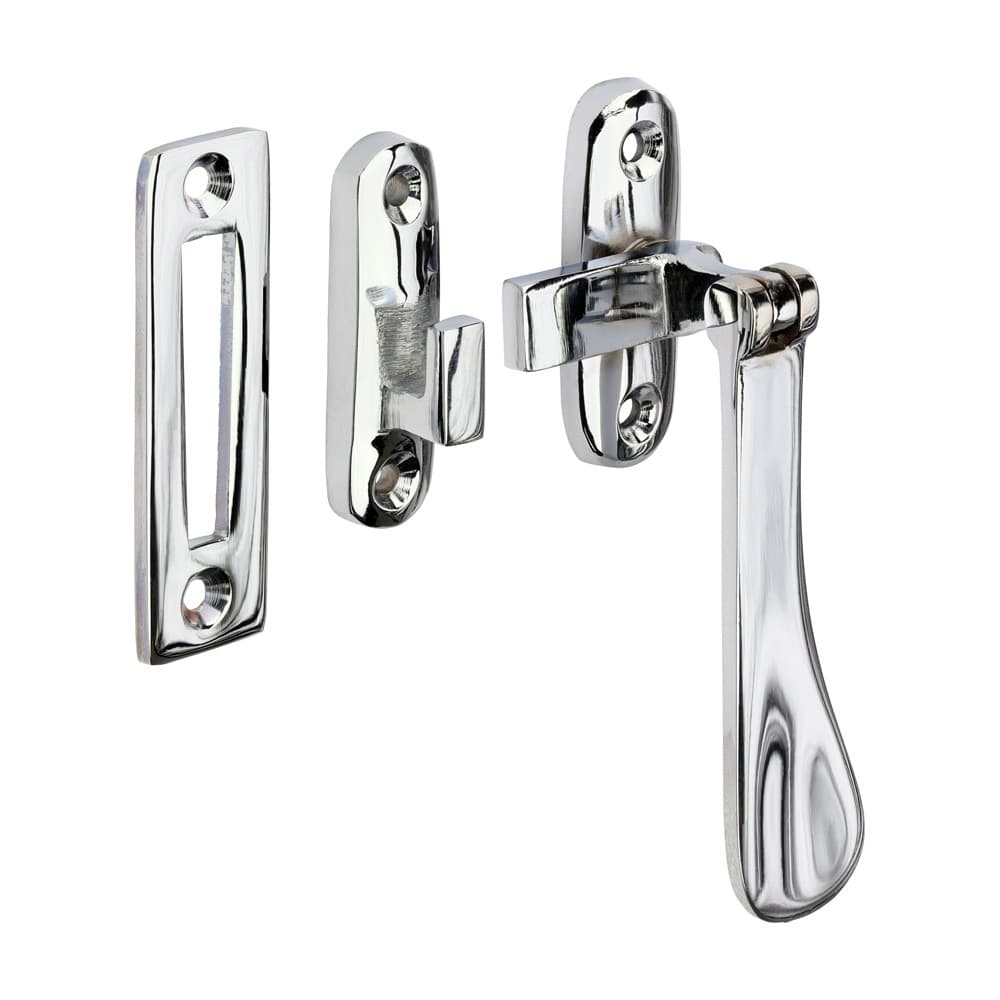 Timco Hook & Mortice Plate Casement Fastener - Polished Chrome TIMpac 1 949606P