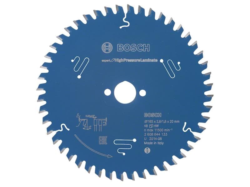 Bosch Powertool Accessories 2608644133 Expert For High-Pressure Laminate Circular Saw Blade 165 X 20Mm X 48T