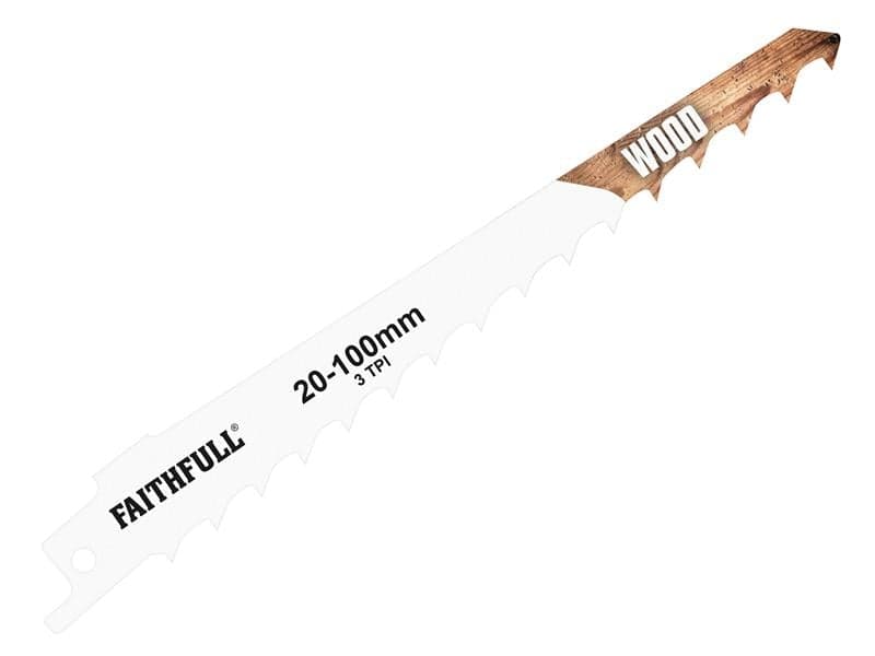 Faithfull S617K Sabre Saw Blade Wood 150Mm 3 Tpi (Pack Of 5)