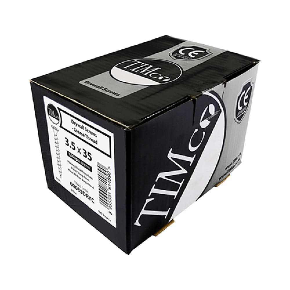 Timco 00055DRYC Drywall Timber Stud Plasterboard Screws - Ph - Bugle - Coarse Thread - Black 3.5 X 55 Box 500