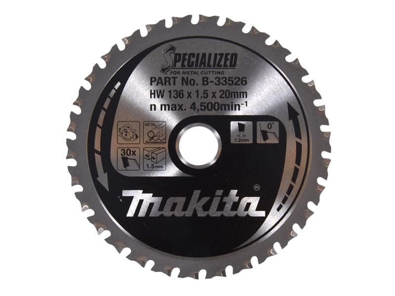 Makita B-33526 B-33526 Specialized For Metal Cutting Saw Blade 136 X 20Mm X 30T