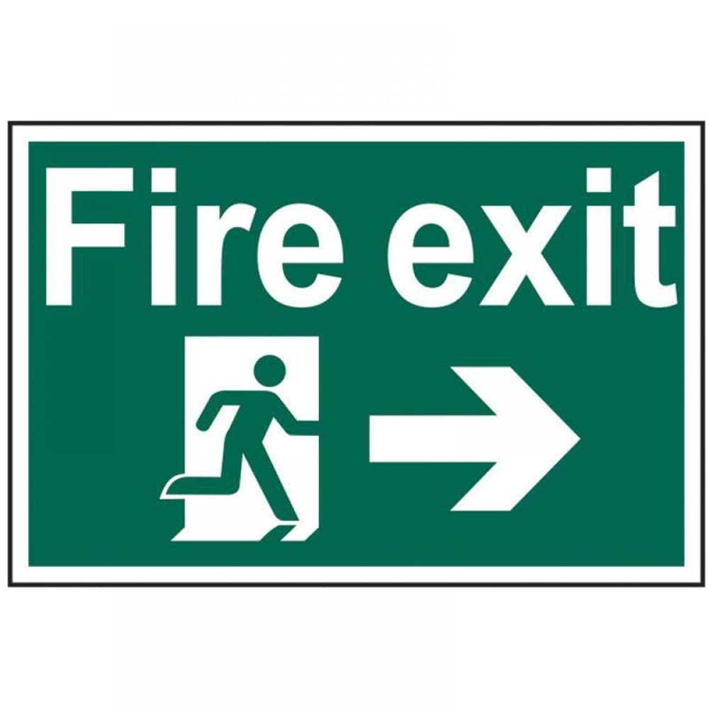Scan 1504 Fire Exit Running Man Arrow Right - Pvc Sign 300 X 200Mm