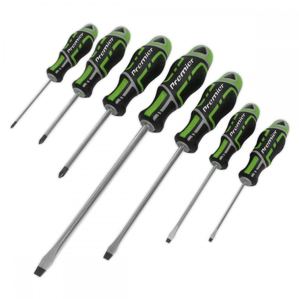 Sealey AK4321HV Screwdriver Set 7Pc Gripmax® - Hi-Vis Green