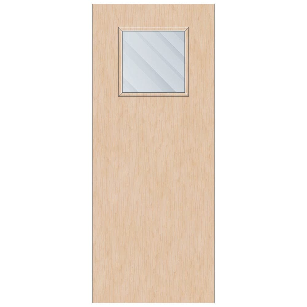 Crown Maple Solid Core FD30 Clear Glazed Internal Fire Door 2700mm x 926mm x 44mm | 450mm x 450mm VP