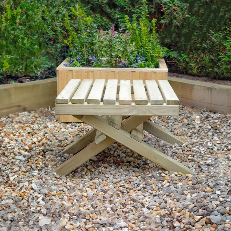 Forest Slatted Wooden Garden Table 1'9 x 1'8 (0.54m x 0.50m)
