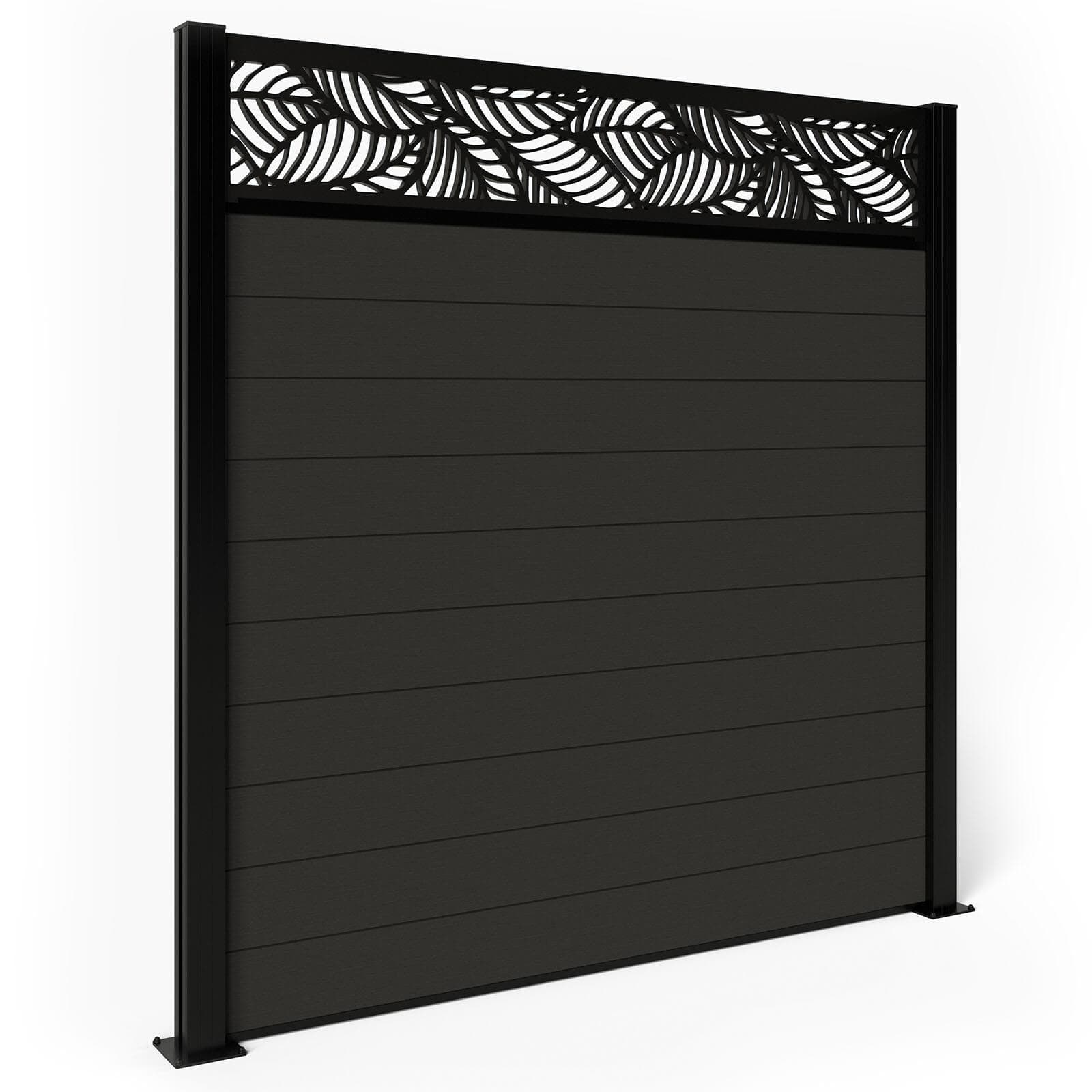 Composite Fence Panels - Graphite with Aluminium Posts 2.4m