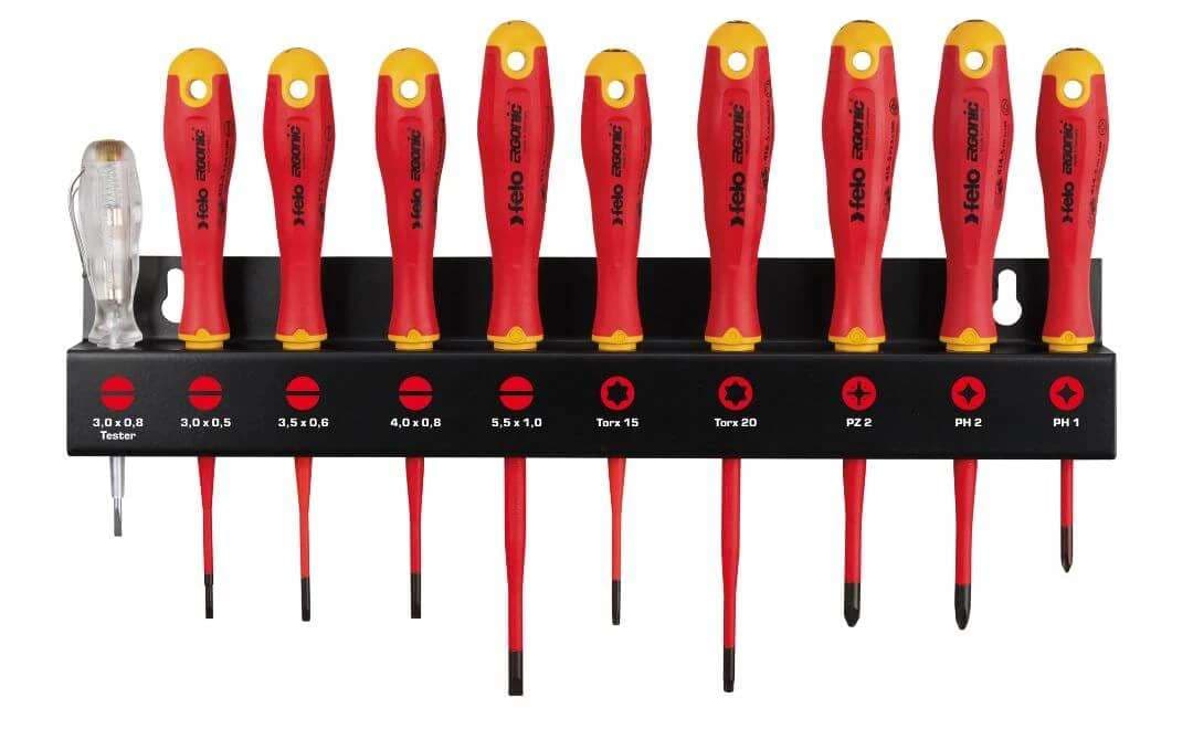 Felo FE41391093 Sd Ergonic Vde E-Slim Set Xl Rack 10-Pcs. Sl/Ph/Pz/Torx®
