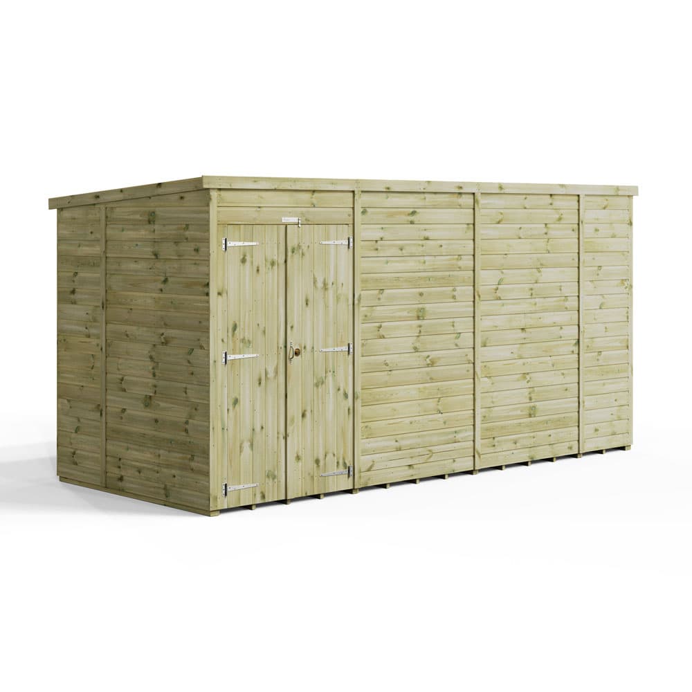 Powersheds 14x6 Premium Powersheds Pent No Windows Double Doors