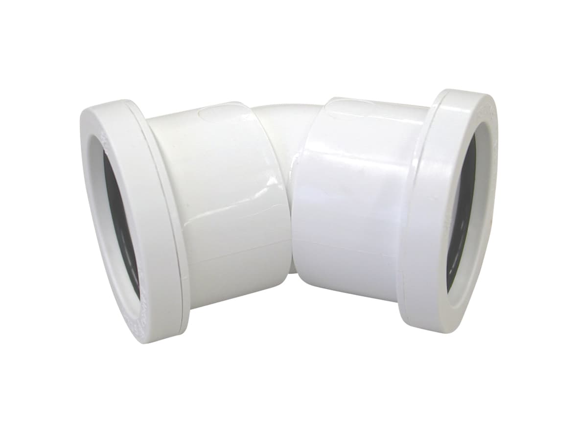 Wavin Osma Waste push-fit bend 45 degree 32mm white