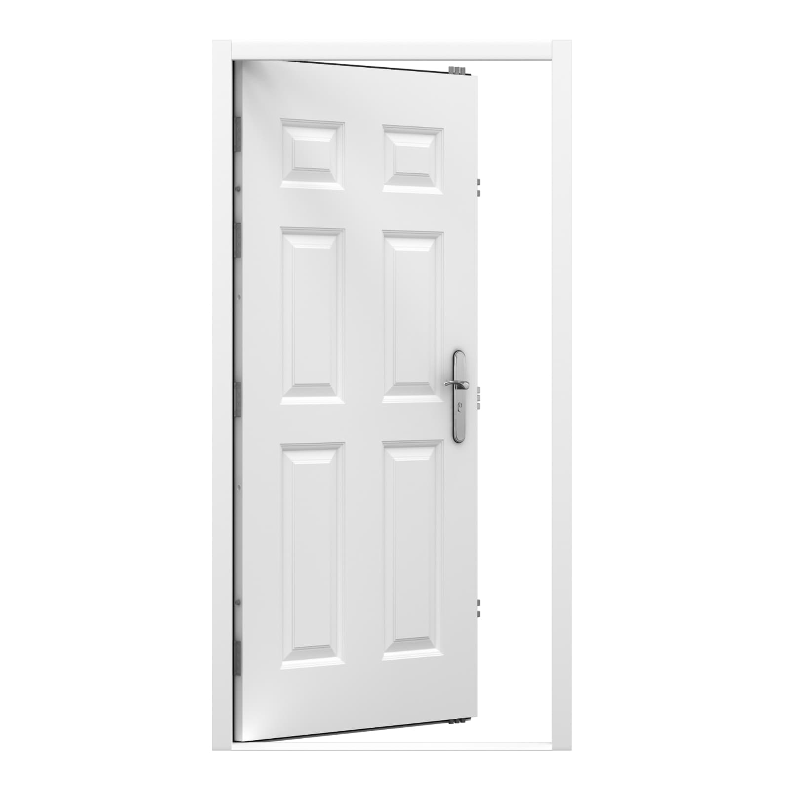Lathams 6 Panel Steel Door 995 x 2020mm Lh Inward