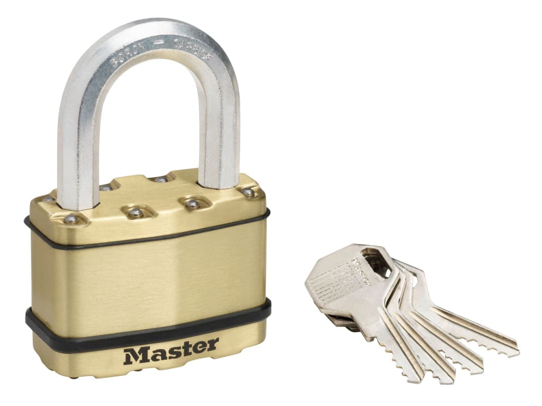 Master Lock Excell™ Brass Finish 64mm Padlock 5-Pin - 38mm Shackle M15BEURDLF