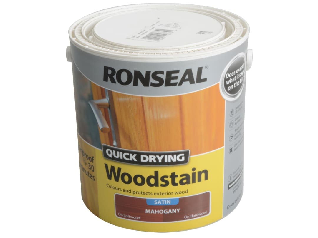 Ronseal Quick Drying Woodstain Satin Mahogany 2.5 litre 30944