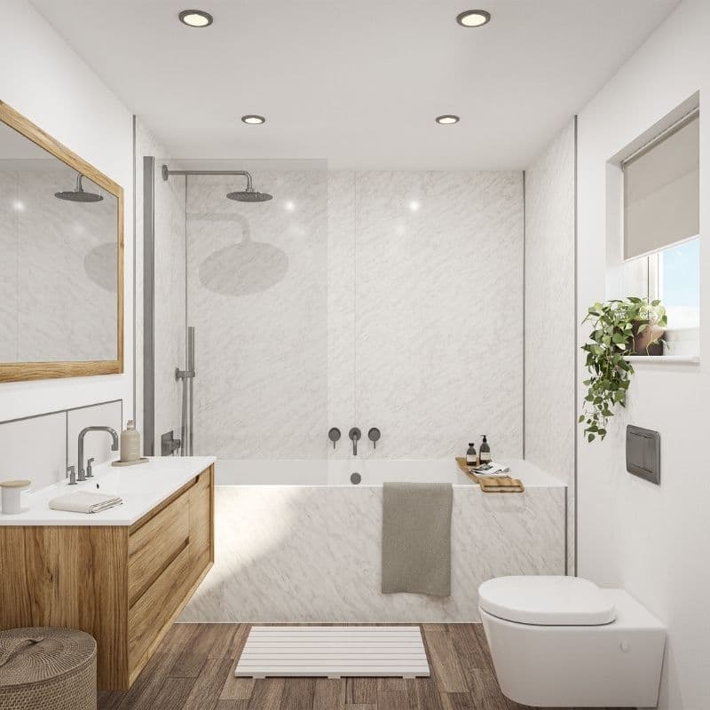 Laminate Wall Panel Square Edge - 900mm x 2420mm x 11mm Carrara Marble