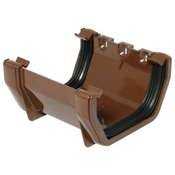 FloPlast Square Gutter Union Bracket - 114mm Brown