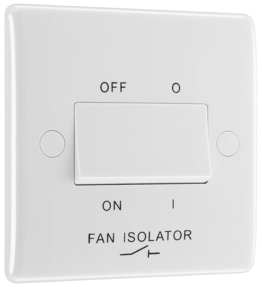 Triple Pole Fan Isolator Switch - 10AX - White Moulded
