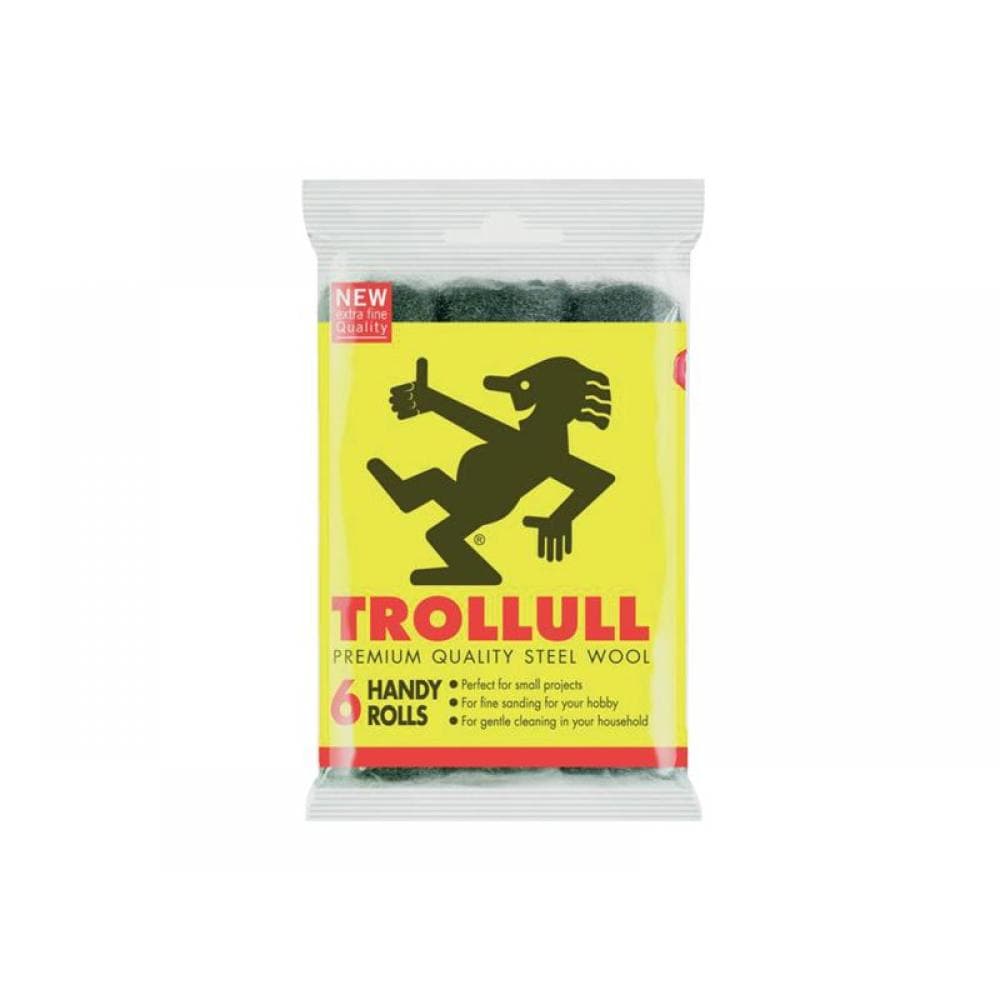 Trollull TRL772015 Handy Rolls Fine Steel Wool (Pack 6)