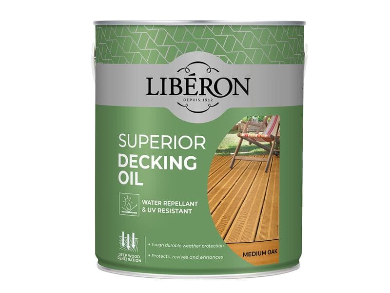 Liberon 126104 Superior Decking Oil Medium Oak 2.5 Litre