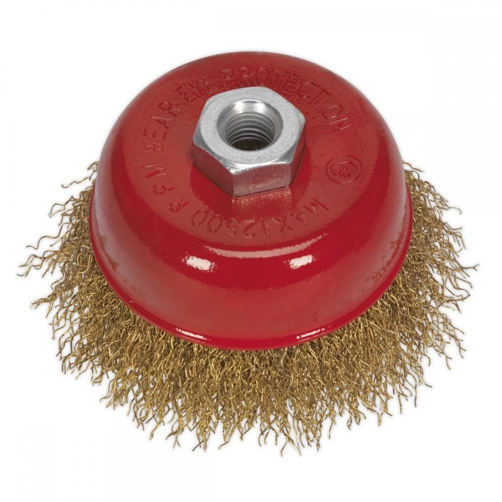 Sealey CBC752 Brassed Steel Cup Brush Ø75Mm M14 X 2Mm