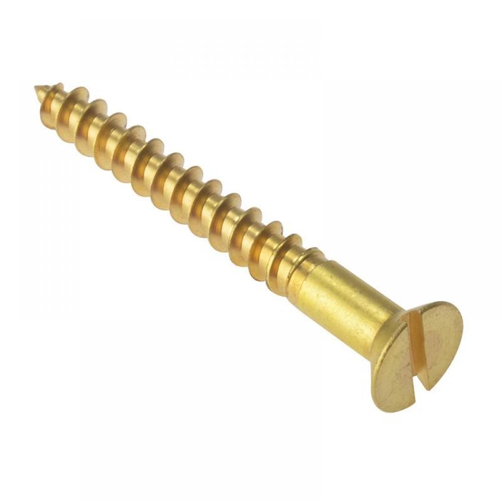 Forgefix CSK11212BR Wood Screw Slotted Csk Solid Brass 1.1/2In X 12 Box 200