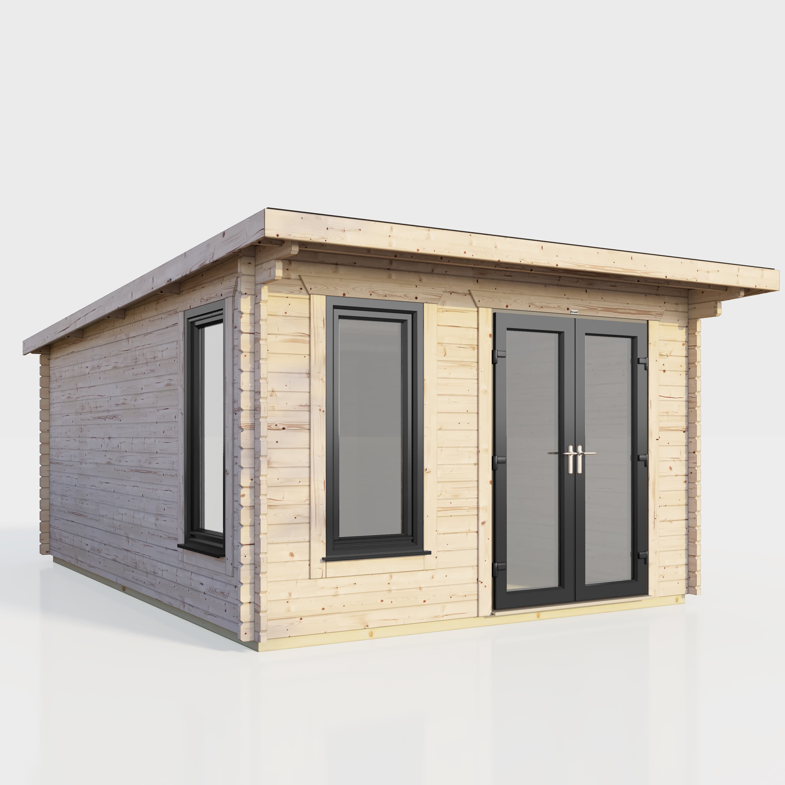 Powersheds 12 x 14 Power Pent Log Cabin Right Doors