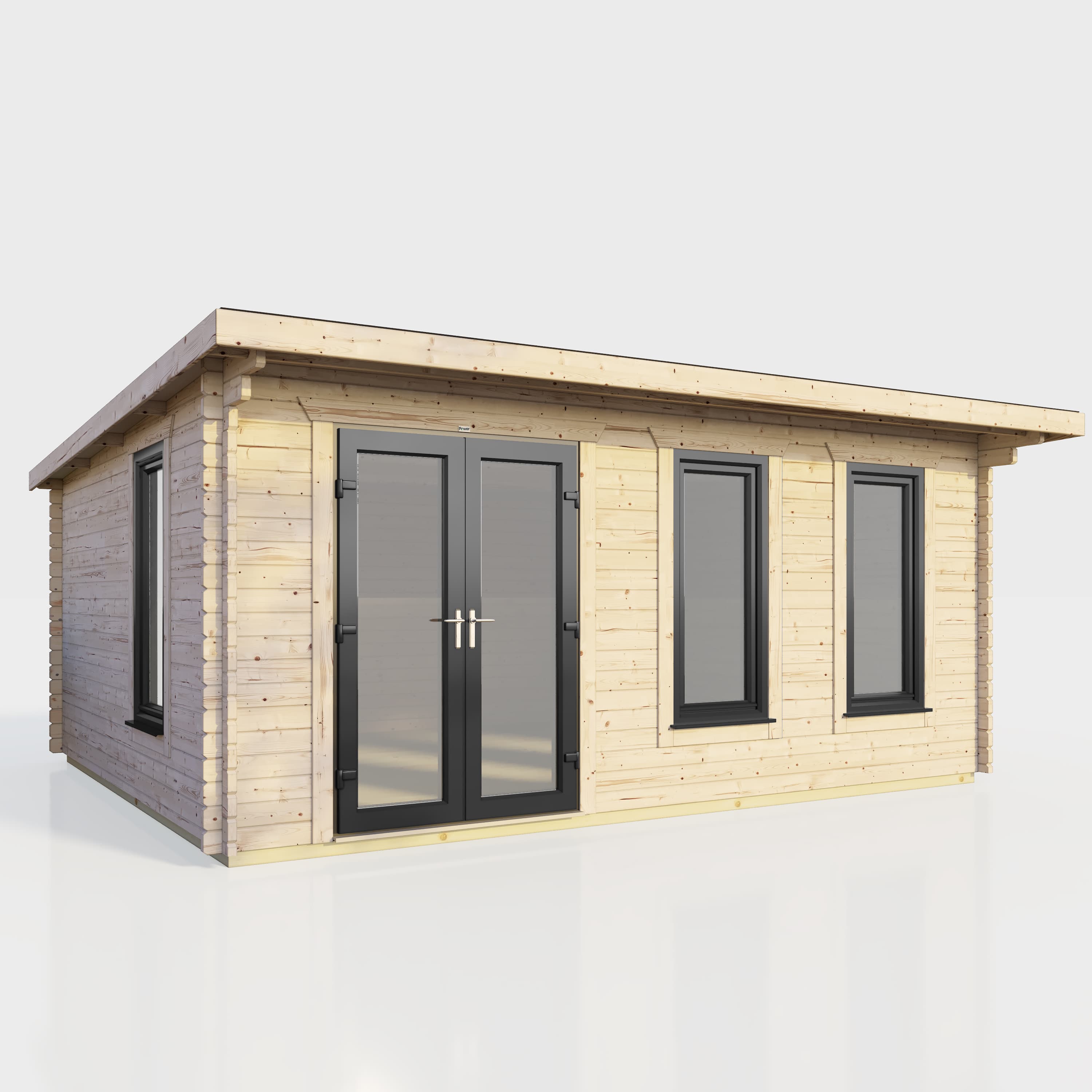 Powersheds 18 x 12 Power Pent Log Cabin Left Doors