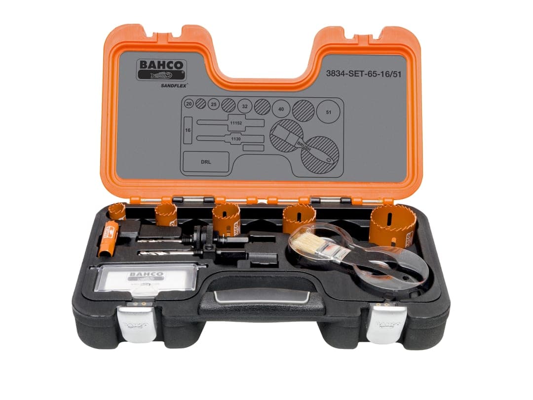 Bahco Professional Holesaw Set 3834 16/51 Sizes: 16-51mm 3834-SET-65-16/51