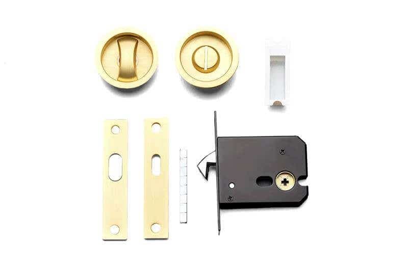 Sliding Door Lock with Privacy Turn - 54mm - Brushed Brass - Hardware Solutions