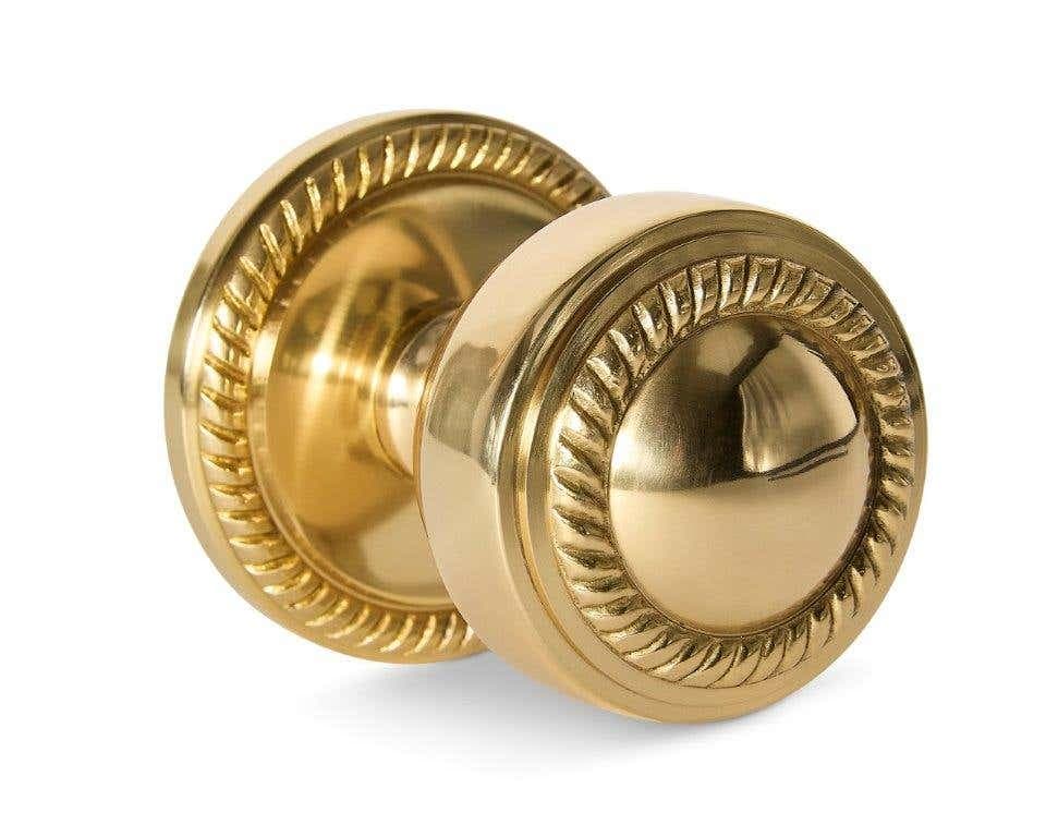 Georgian Centre Door Knob - 64mm - Polished Brass - Designer Levers