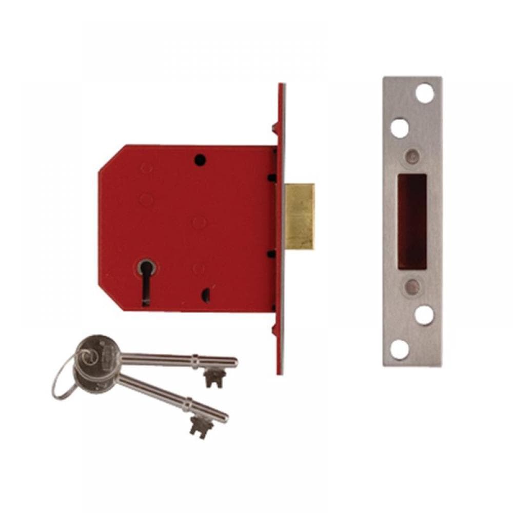 Union Y2101-SC-3.00 2101 5 Lever Mortice Deadlock Satin Chrome Finish 77.5Mm 3In Visi