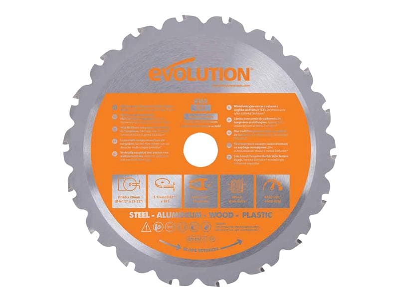 Evolution R165TCT-18CS Multi-Material Saw Blade 165 X 20Mm X 18T