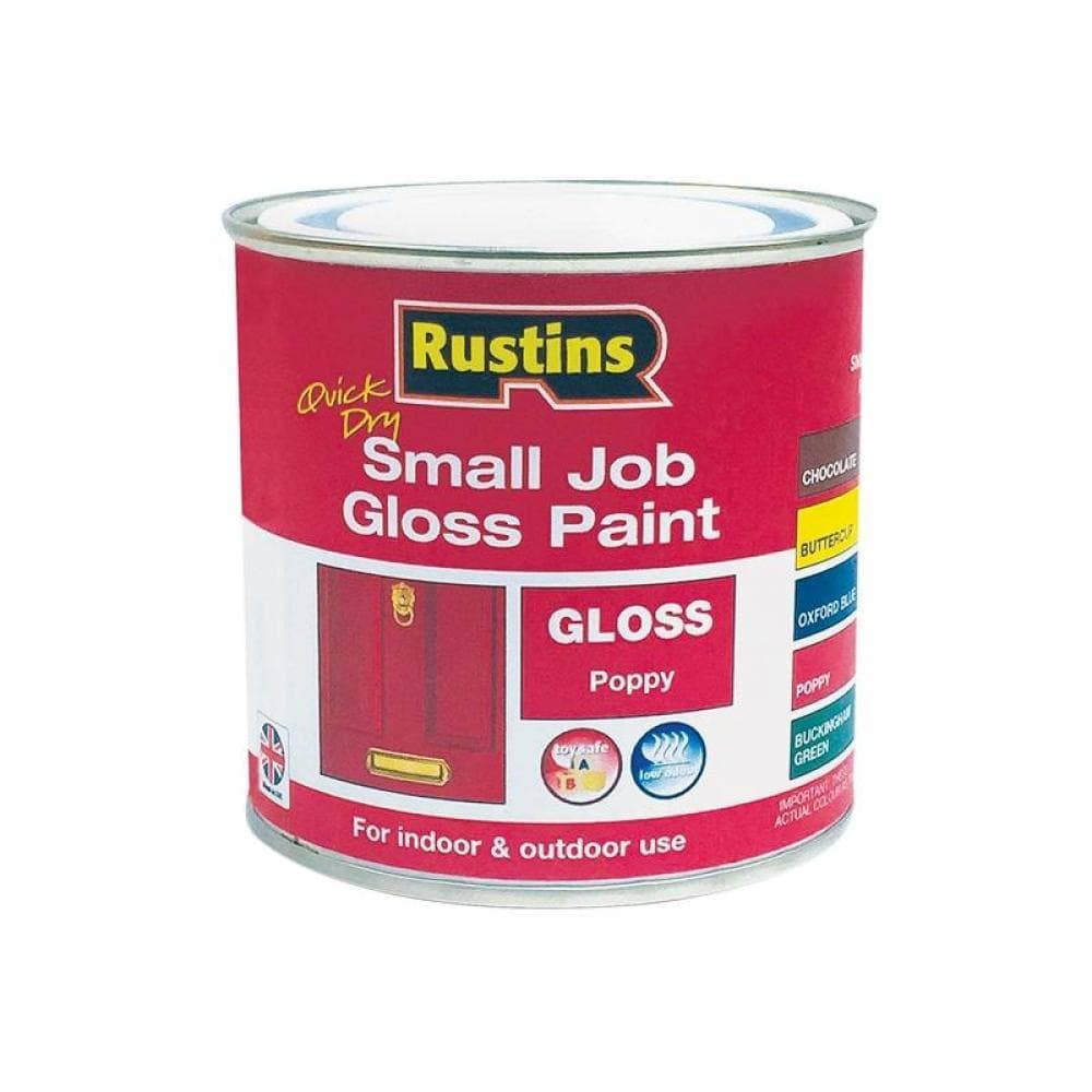 Rustins GPPOW250 Quick Dry Small Job Gloss Paint Poppy 250Ml